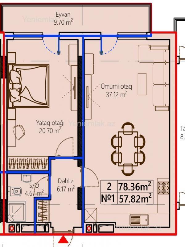 2-комн. квартира на продажу, 1-ci mikrorayon, Сумгаит