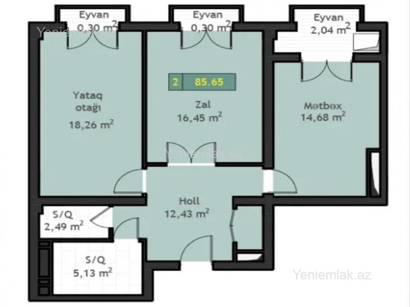 2-комн. квартира на продажу, Бинагади, Баку