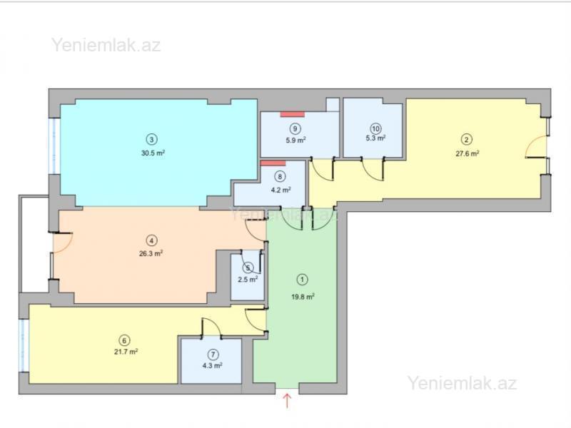 3-комн. квартира на продажу, Хатаи, Баку
