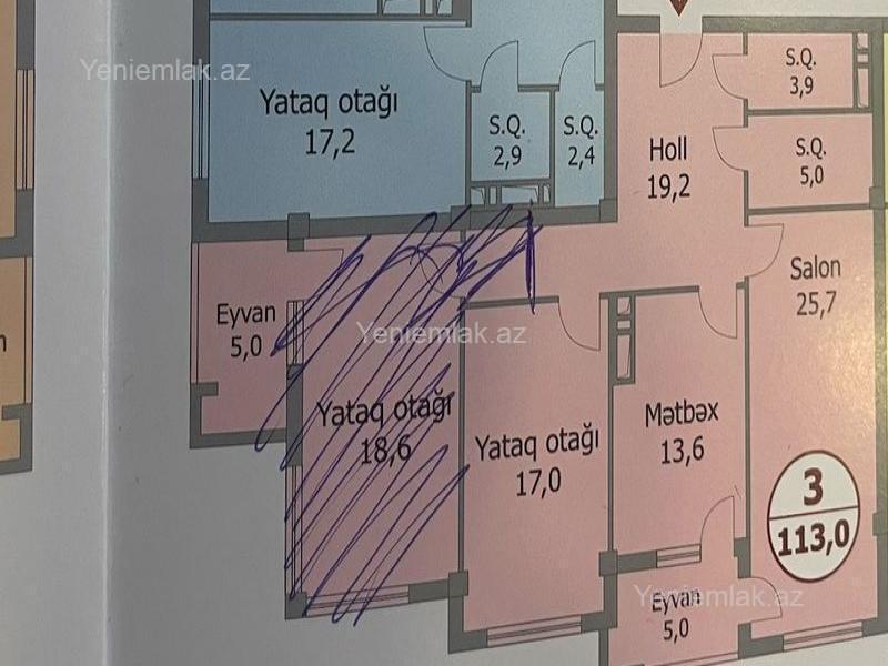 3-комн. квартира на продажу, Нариманов, Баку