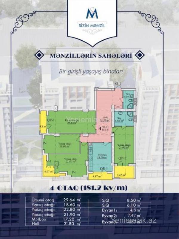 4 otaqlı Bina evi menzil, Nərimanov rayonu, Bakı