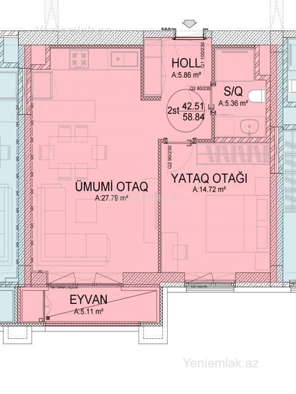 2 otaqlı Bina evi menzil, Nərimanov rayonu, Bakı