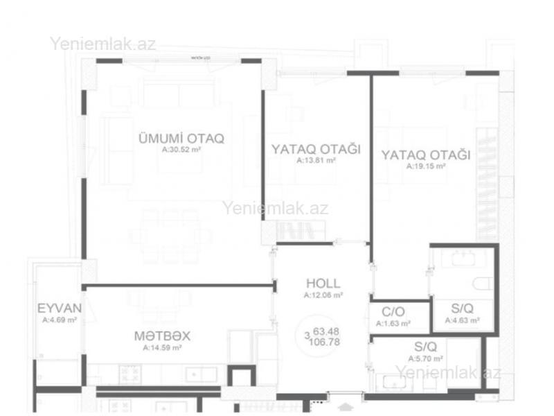 3 otaqlı Bina evi menzil, Nərimanov rayonu, Bakı