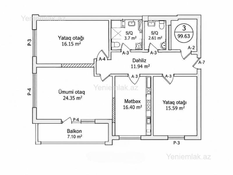 3 otaqlı Bina evi menzil, Nizami rayonu, Bakı