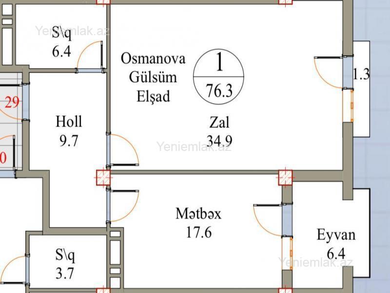 1 otaqlı Bina evi menzil, Nəsimi rayonu, Bakı