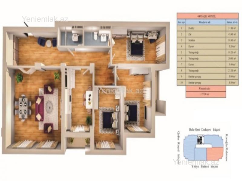 4 otaqlı Bina evi menzil, Nərimanov rayonu, Bakı