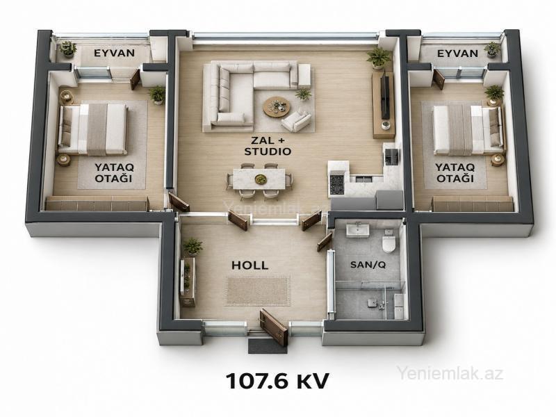 3 otaqlı Bina evi menzil, Nəsimi rayonu, Bakı