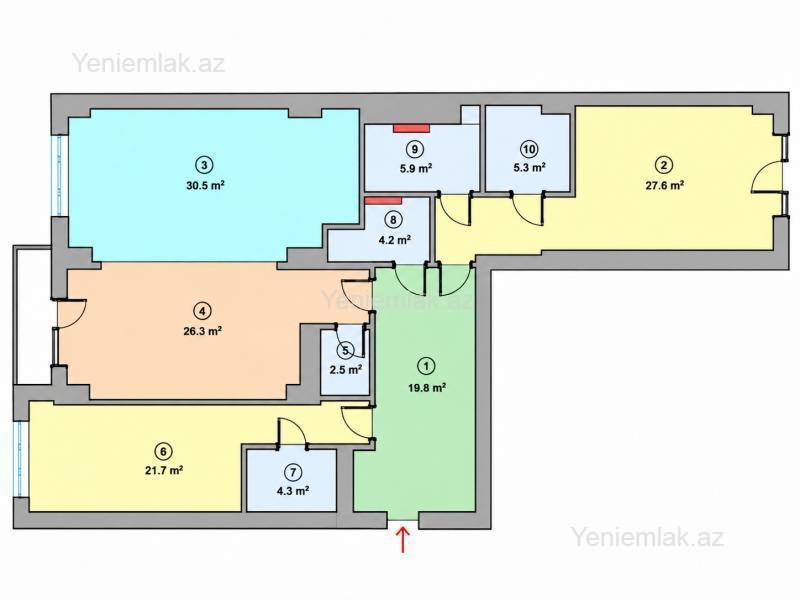 3 otaqlı Bina evi menzil, Xətai rayonu, Bakı