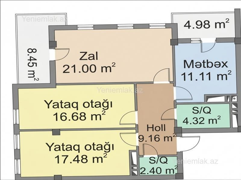 3 otaqlı Bina evi menzil, Nəsimi rayonu, Bakı