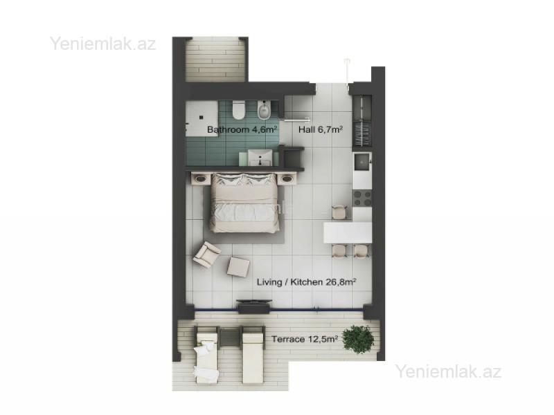 1 otaqlı Həyət evi / Villa, Sabunçu rayonu, Bakı