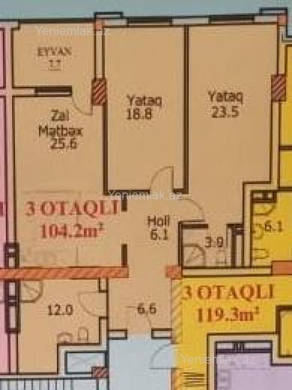 3-room new-build apartment for sale in Skyland Baku residence, 105 m², 240 000 AZN, photo 2 / 11