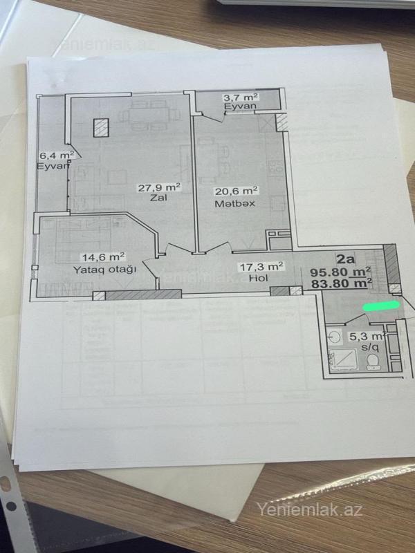2-room new-build apartment for sale in Avant Vista residence, 96 m², 229 000 AZN, photo 3 / 12