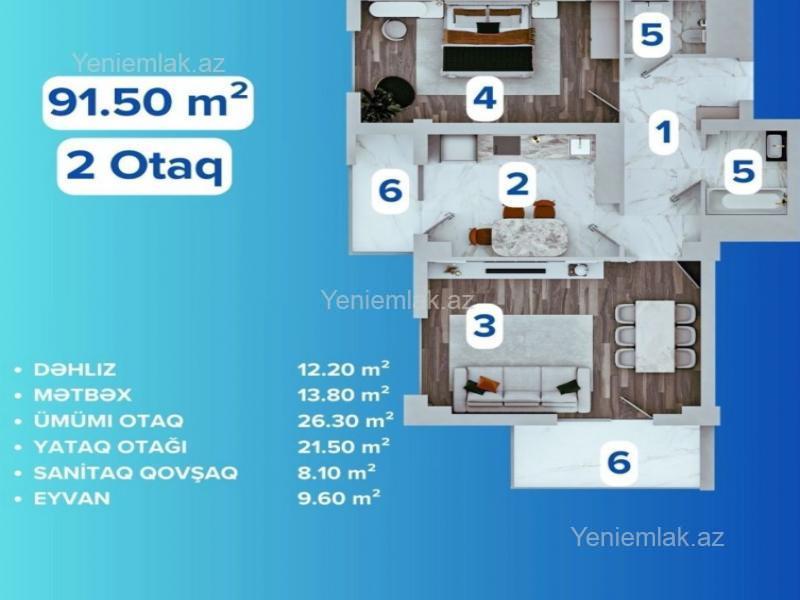 2 otaqlı Bina evi menzil, Binəqədi rayonu, Bakı