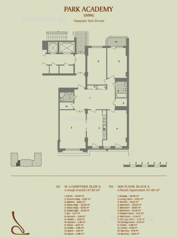 4 otaqlı Bina evi menzil, Yasamal rayonu, Bakı