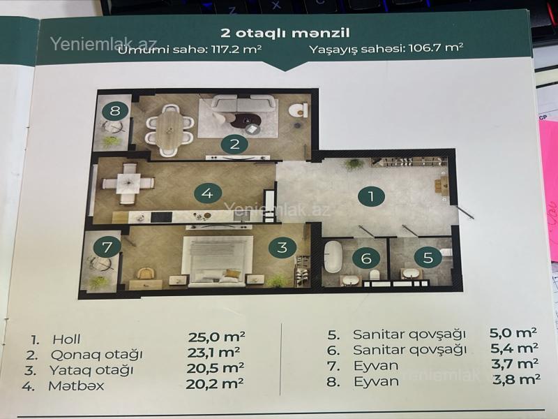 2 otaqlı Bina evi menzil, Nərimanov rayonu, Bakı