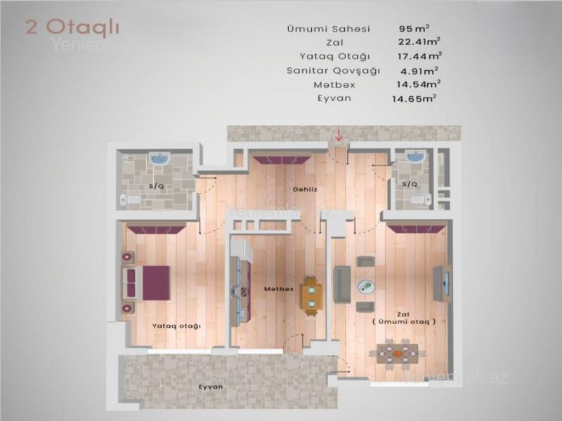 2 otaqlı Bina evi menzil, Xətai rayonu, Bakı